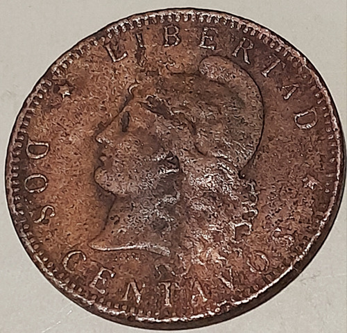 Moneda Patacon Argentina Cobre 2 Centavos 1893