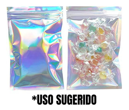 Imagen 3 de 4 de Bolsitas Holograficas Con Zipper 10x15cm Paquete 100pzs