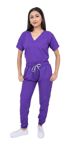 Pijama Quirúrgica Jogger Antifluidos Dama Scrubs Cupatitzio Violeta Oscuro Liso M