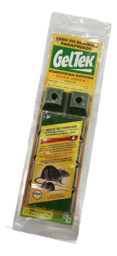 Veneno Ratas Raticida Cebo En Bloque Parafinado Geltek 100g