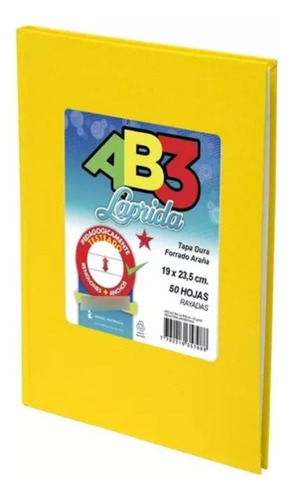 Cuaderno Escolar 19 X 23,5 Laprida Ab3 Tapa Dura 50 Hojas Color Tapa Amarillo rayadas