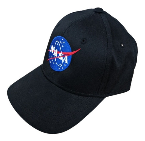 Gorra Bordada Nasa Negra Visera Curva