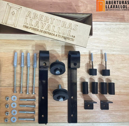 Imagen 1 de 4 de Kit Para Puerta Corrediza Colgante Granero Recto 2.40 Mts