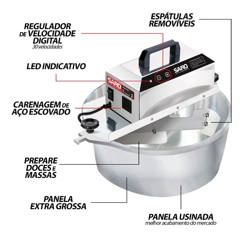 Kit 2 Panelas Para Mexer Doces 2 Em 1 Automatica Brigadeiro