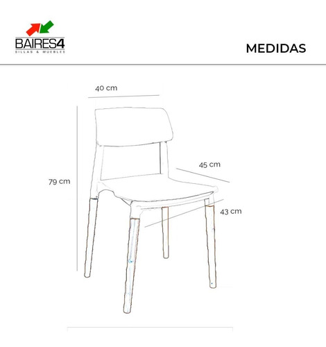 Imagen 9 de 9 de Silla De Comedor Milán