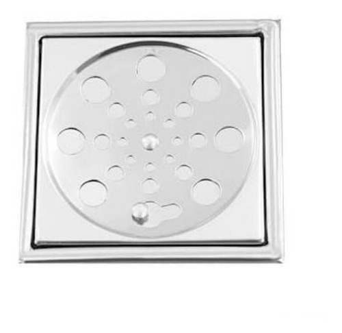 Ralo Tampa Grelha Inox Quadrada 10cm Fecho Rotiv + Caixilho