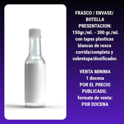 Frascos De Vidrio Para Salsas 150ml/gr- 300ml/gr. Por Docena