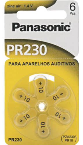 Bateria Auditiva Pr230/ Panasonic Cart; C/ 6 Unds Frete Fixo