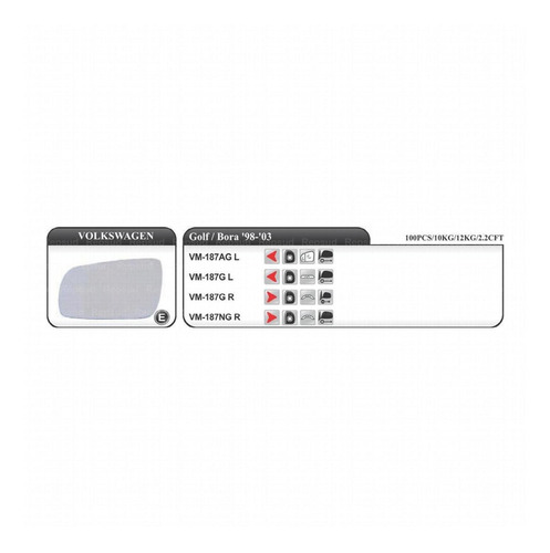 Vidrio De Espejo Derecho Para Volkswagen Golf A4 2001