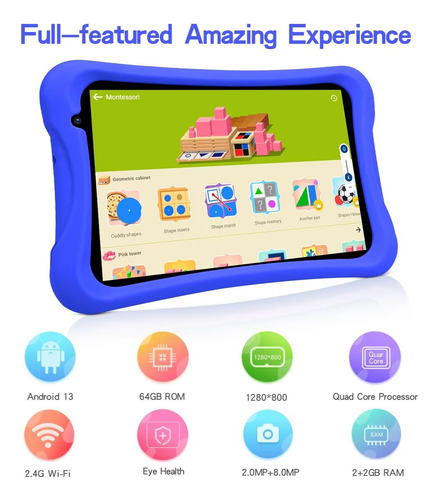 Tableta Pritom, 8 Pulgadas, Android 10, Control Parental,...