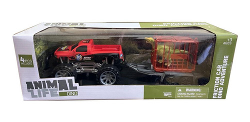 Set Animal Life Camioneta 4x4 Transporta Dino Mt3 Ik0295 Ttm