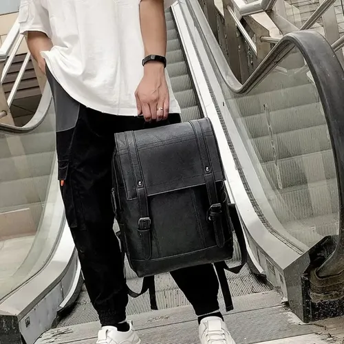 Mochila Hades De Cuero Pu Elegante Oficina Casual Negocios