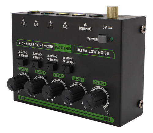 Mezclador De Sonido Compacto Profesional De 4 Canales, 6,35