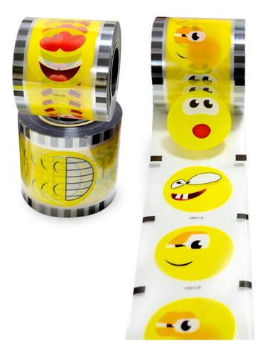 Rollo Para Maquina Selladora De Vasos Emojis Amarillos!