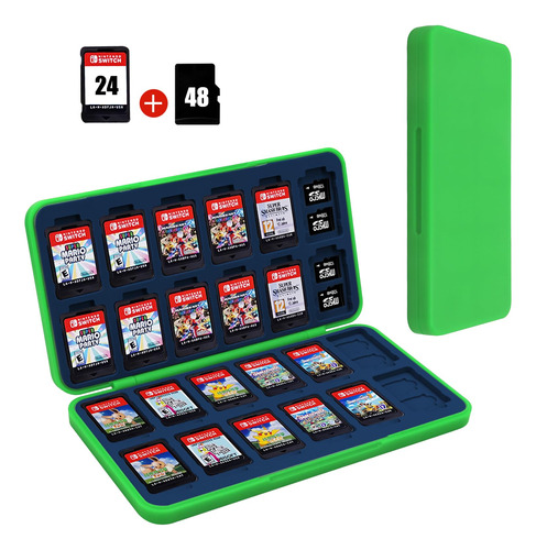 Estuche Para Juegos Y Micro Sd De Nintendo Switch - Verde