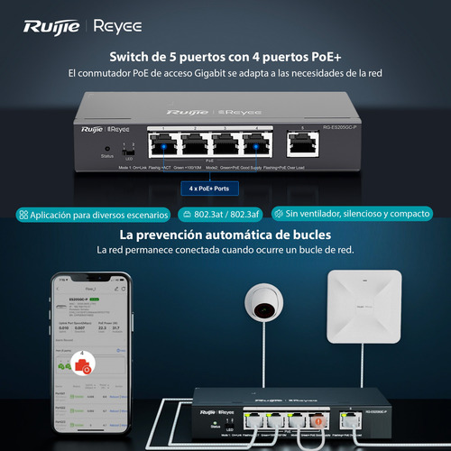 Switch Red Ip 5 Puertos Bocas Ethernet Rack Rj45 Gbits 8 Poe