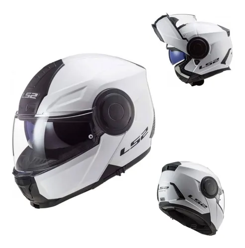 Casco Abatible Para Moto Ls2 Ff902 Scope Blanco