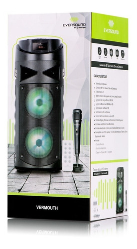 Parlante Eversound Vermouth Ev2001-v Luces Led Bt Micrófono