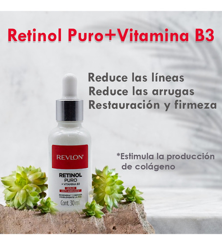 Serum Facial Retinol Puro Revlon +vitamina B3 +colageno 30ml Todo Tipo De Piel Día/noche