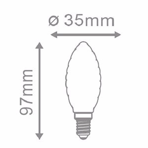 Imagen 3 de 9 de Lampara Vintage Led Vela E14 4w Antique Calida Clara Candil