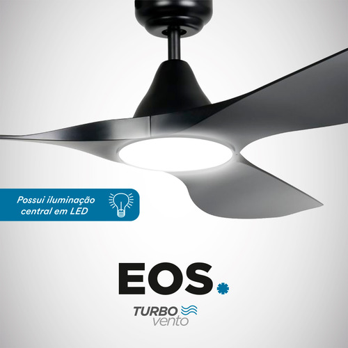 Ventilador De Teto Eos C/ Controle 150w Preto Evx110p 127/220V