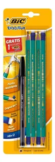 6 Pzas Lápiz De Grafito #2 Bic Evolution Verde Hexagonal Bl/