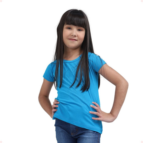T Shirt  Infantil Menina Babylook Liso Moda Menina Premium