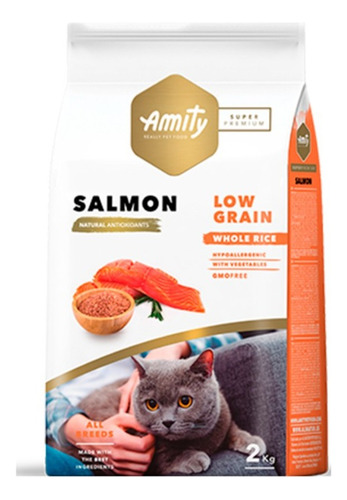 Amity Gato Adulto Salmón 2 Kg - Alimento Hipoalergénico