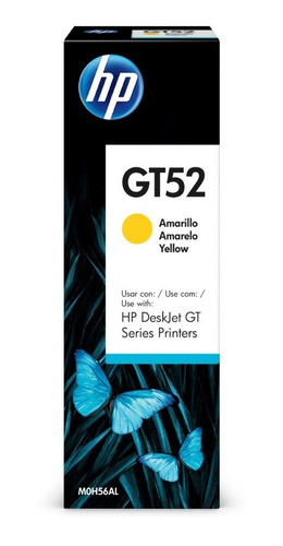 Botella De Tinta Hp Gt52 Amarillo Original (m0h56al)