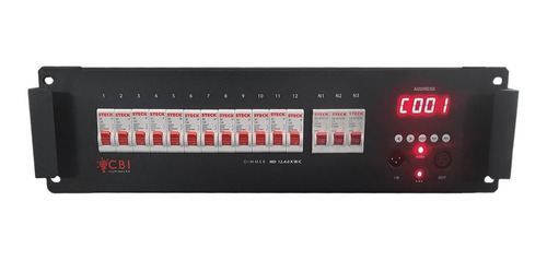 Rack Dimmer Digital 12 Canais Dmx 48.000w ' Cbi Iluminação