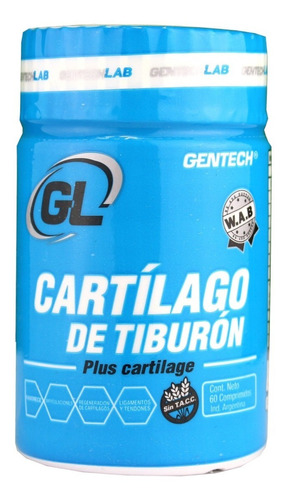 Gentech Cartilago De Tiburon 60 Comp Con Colageno Sin Tacc