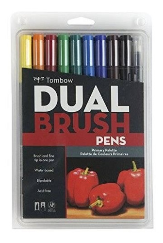 Tombow Dual Brush Pen Arte Marcadores Primaria 10-pack