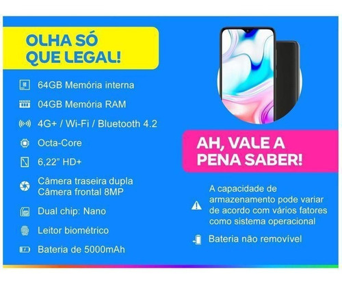 Celular Xiaomi Redmi 8 64gb 4 Ram Preto