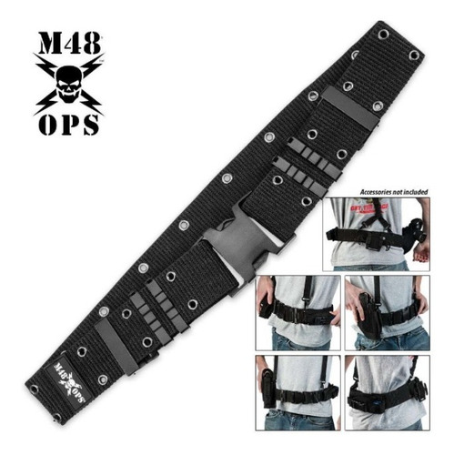 Cinturon Fajilla M48 Ops Gi Militar Porta Arma Comando Black (Usado)