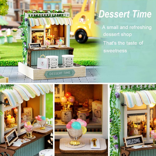 Mini Casa De Muñecas De Madera A Escala 1:24 Para Habitación