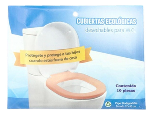 Cubierta Desechable Biodegradable Para Baño Wc Inodoro 10 Pz Color Blanco