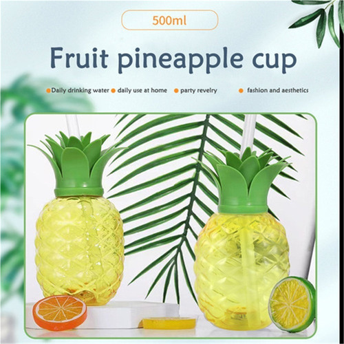 S Vaso Para Beber De Piña O Fresa Con Pajita Party, 6