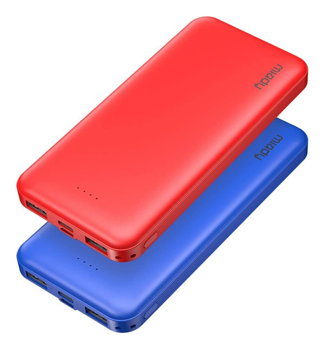 Cargador De Celular 10000 Mah, Miady, Usb, Type C, Micro Usb Color Rojo