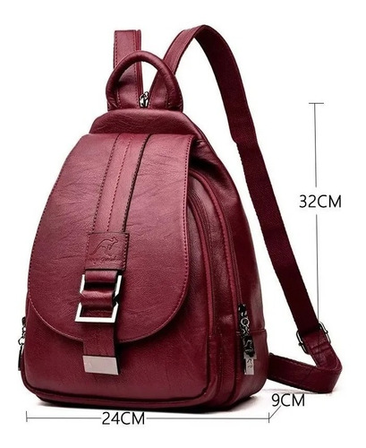 Imagen 6 de 8 de Mochila Dama Eco Cuero Bolso De Mujer Importado Cod: 1199