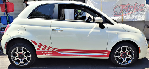 Stickers Fiat 500 Abarth Franjas Laterales Anchas 2 Piezas
