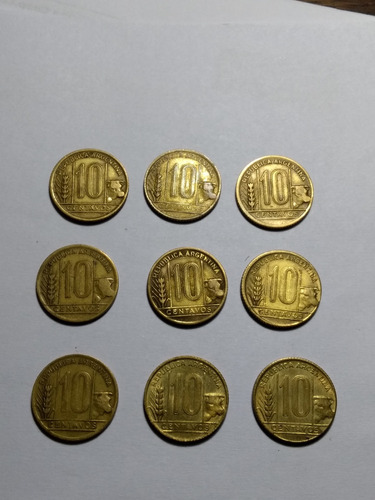 Serie Completa De Monedas De 10 Centavos Toritos 
