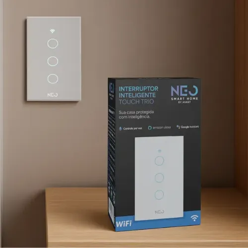 Interruptor Inteligente Smart Wi-fi 2.4 Ghz Alexa Google 3 Botões 4x2 Bivolt Branco Cod: 291990392 Dimmer Neo Avant