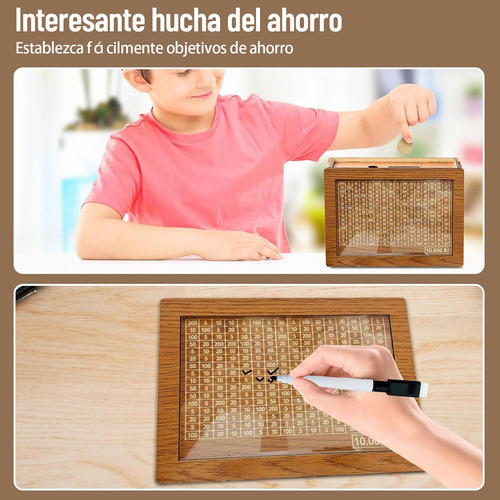 Alcancia De Madera Para Objetivos Con Números Caja De Ahorro
