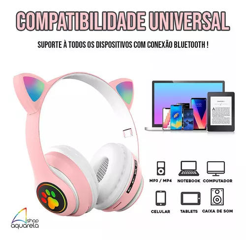 Fone de Ouido Headset Sem Fio Bluetooth Celular Pc Notebook tablet