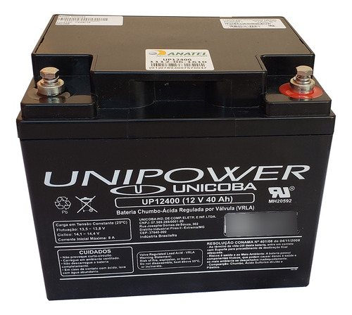 12v 40ah Unipower Vrla Agm -nobreak, Telecom, Alarme