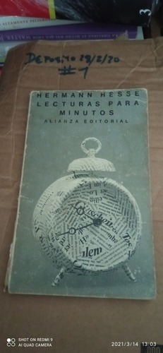 Libro Lectura Para Minutos. Hermann Hesse