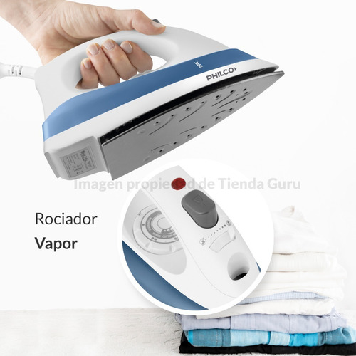 Imagen 4 de 5 de Plancha A Vapor Philco Con Rociador Antiadherente Pvp1117