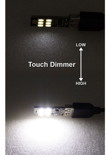 Imagen 3 de 7 de Veladora Led Usb Tactil C/dimmer 6 Leds Alto Brillo Ver Vide