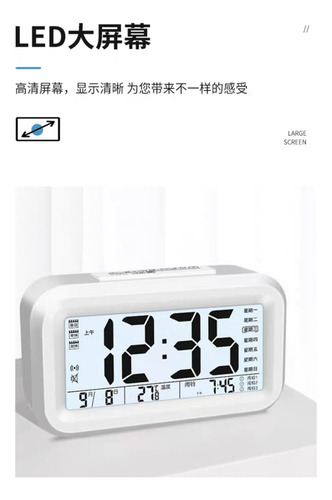 Reloj Despertador Con Pantalla Led, Fecha Y Temperatura