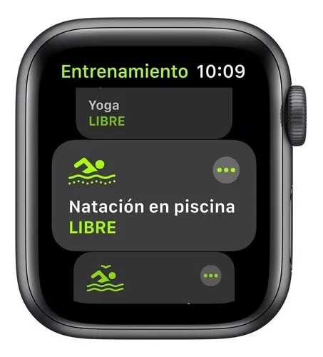 Apple Watch SE (GPS, 1.575") - Caja de aluminio color gris espacial - Correa deportiva Negra